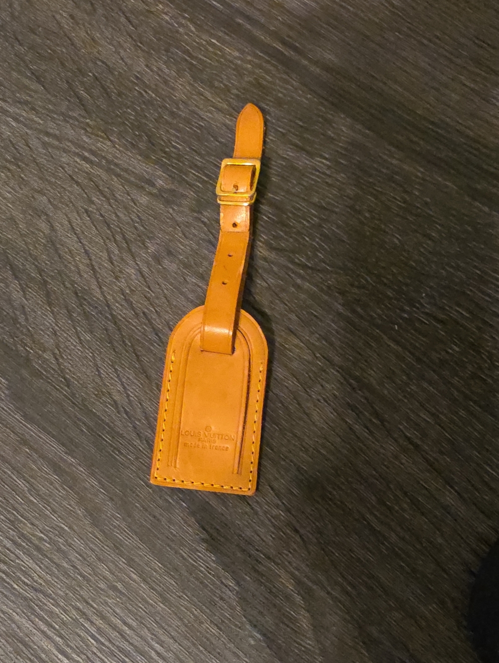 Louis Vuitton Vachetta Leather Luggage Tag in Honey Brown with Gold Hardware